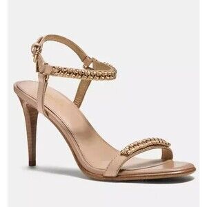 Coach Kalie Soft Shine Calf Heel Sandals Women’s 8.5 Brand New With Box!